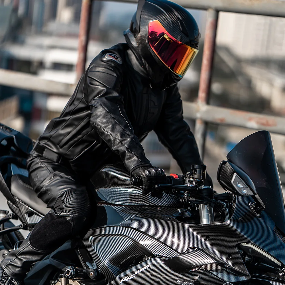 Windproof Warm Motorcycle Riding Leather Jacket Breathable Motorcycle Protective Clothing Waterproof Motocross Equipment Men