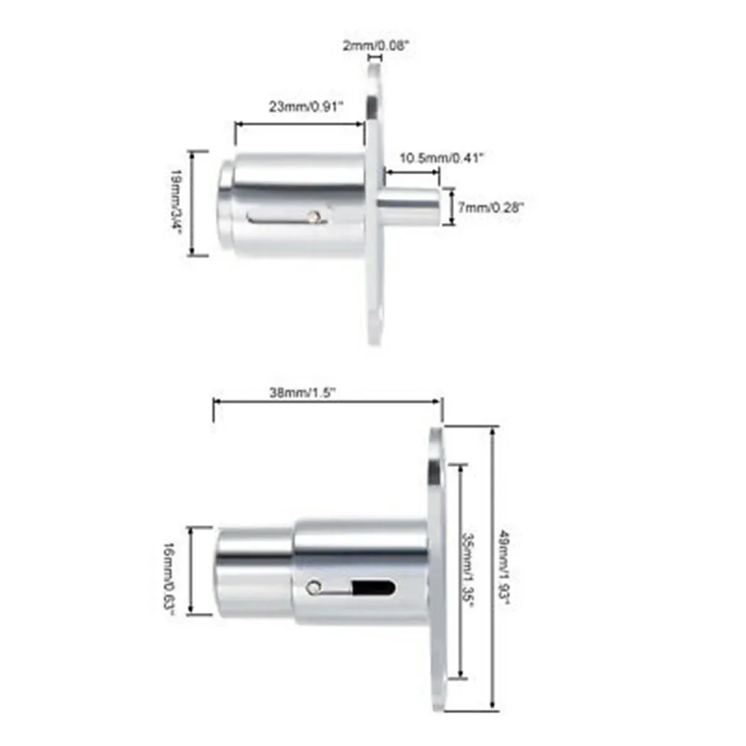 2Sets Cabinet Push Plunger Lock Zinc Alloy Sliding Glass Door Showcase Lock Furniture Cabinet Drawer Furniture Hardware