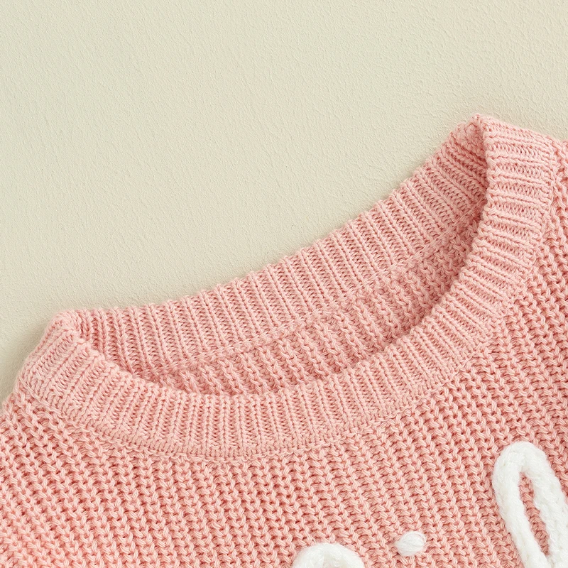0-18M Baby Boys Girls Sweater Letter Flower Embroidery Cotton Warm Pullovers Fall Toddler Clothes Newborn Jumpers Tops
