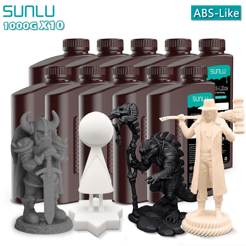 SUNLU 10KG ABS-Like Resin 405nm UV Curing Photopolymer LCD Printer Can Drilled Processed Internal Threads High Hardness