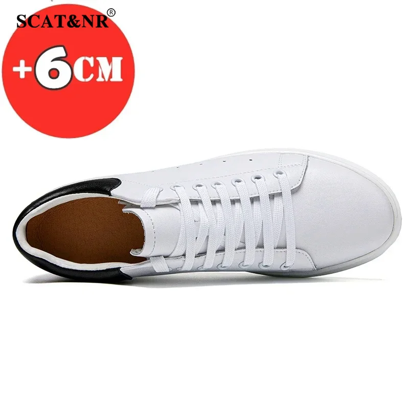Brand Men'S Shoes Couple Invisible Increase White Shoes Insole 6cm Elevator Men'S Business Casual Leather Designer