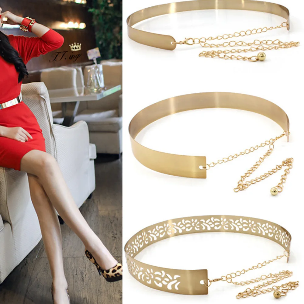 Abito da cappotto europeo e americano da donna Cintura di ferro Gonna da donna Versatile cintura in metallo con accessori larghi in vita_voghion.com