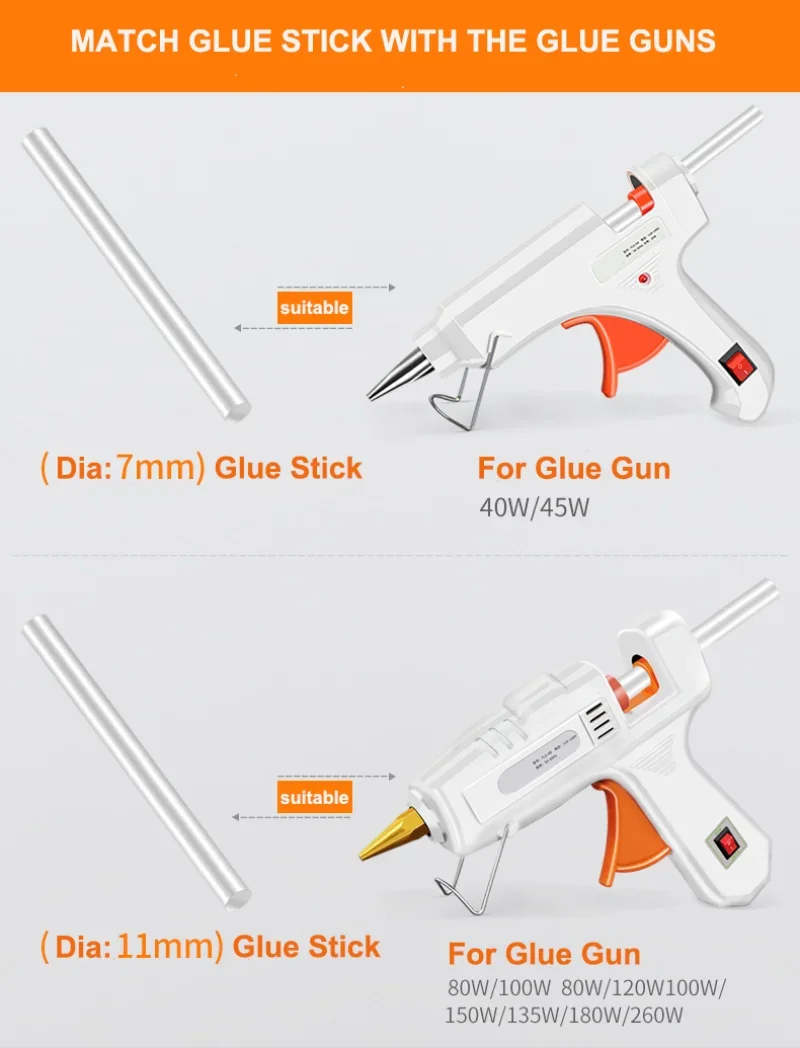 1pc 60w Medium Size DIY Hot Melt Glue Gun Industrial Electric Silicone Guns Glue Stick Repair Heat Tools
