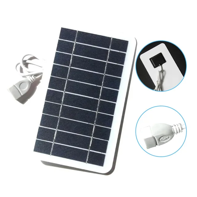 5V 5W Solar Panel Portable Solar Charging Pad With USB Safe Charging Stabilizer Battery Charger Outdoor Cell Phone Mobile Power 4