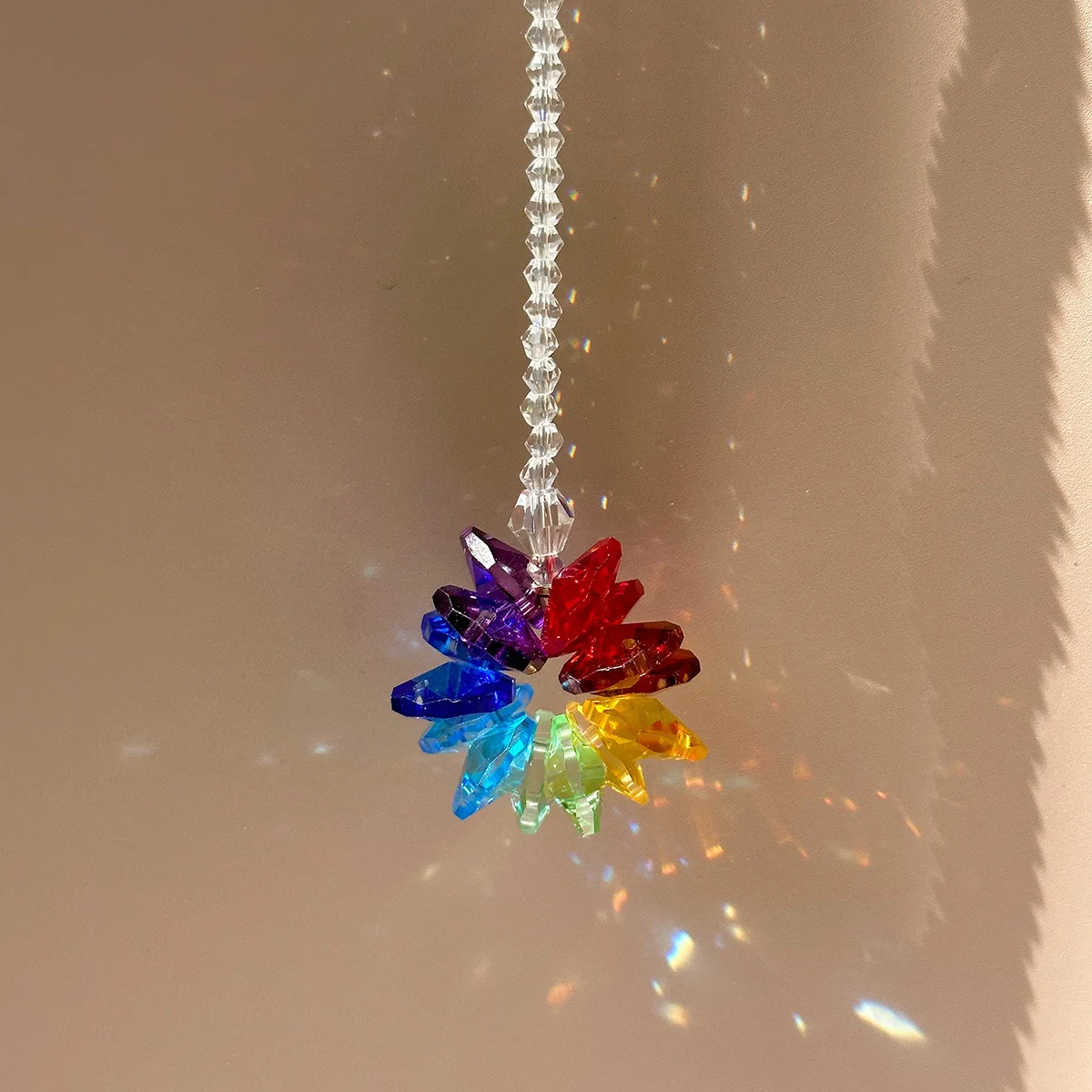 Crystal Beads Crystal Prism Elegant Sparkling Shiny Sun Catcher Pendant Eye-Catching Rainbow Maker For Garden Ornament New