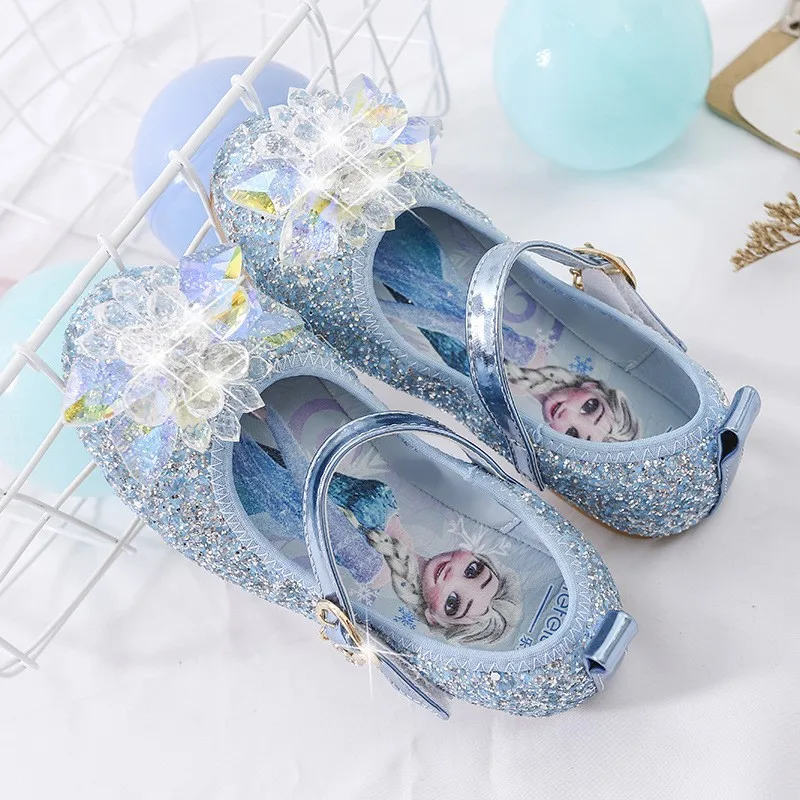 Frozen Elsa Sandals Girls Shoes Princess Dance Shoes for Baby Girls Fashion Non-Slip Crystal Shoes Sandals for Girls 3