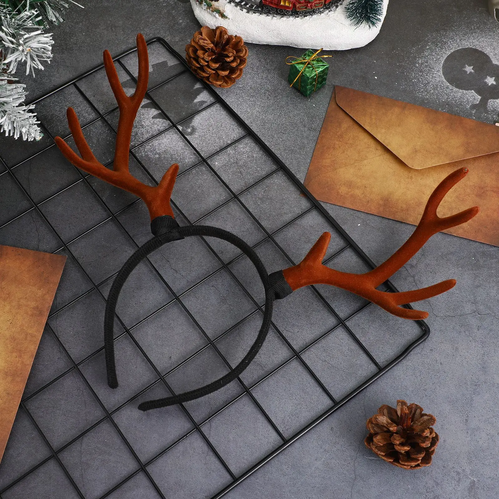 Xmas Antler Headband Cute Xmas Headwear Deer Branch Hair Hoop For Kids Women Christmas Carnival Hair Styling Decor Accessory
