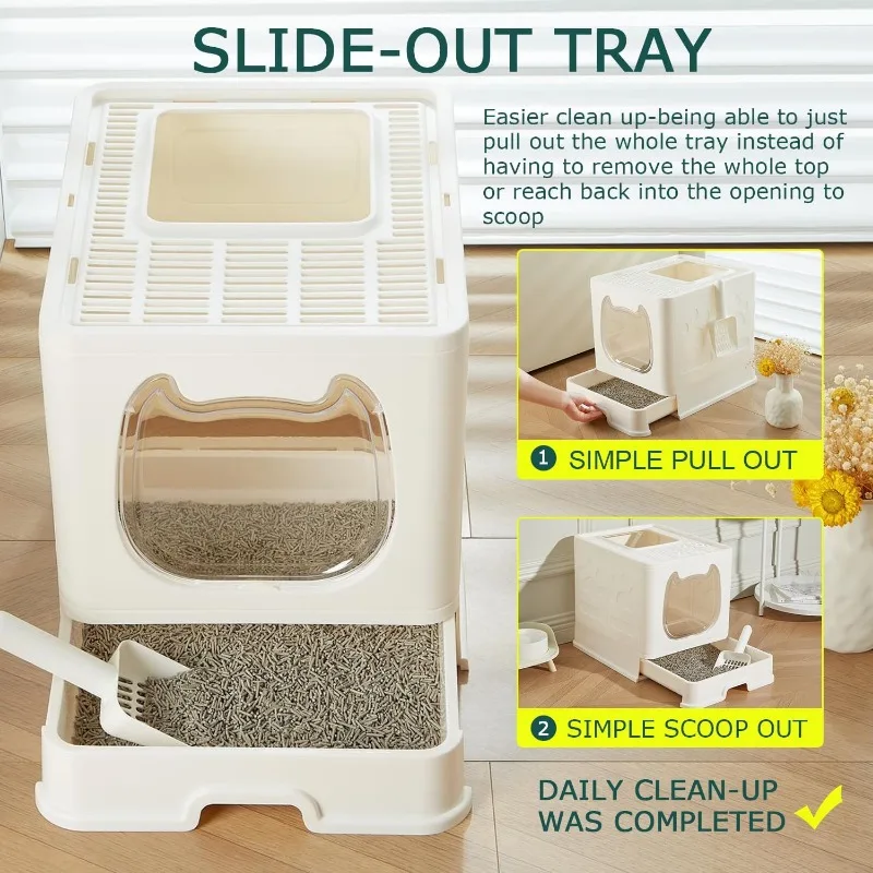 Covered Top Entry Cat Litter Box 3