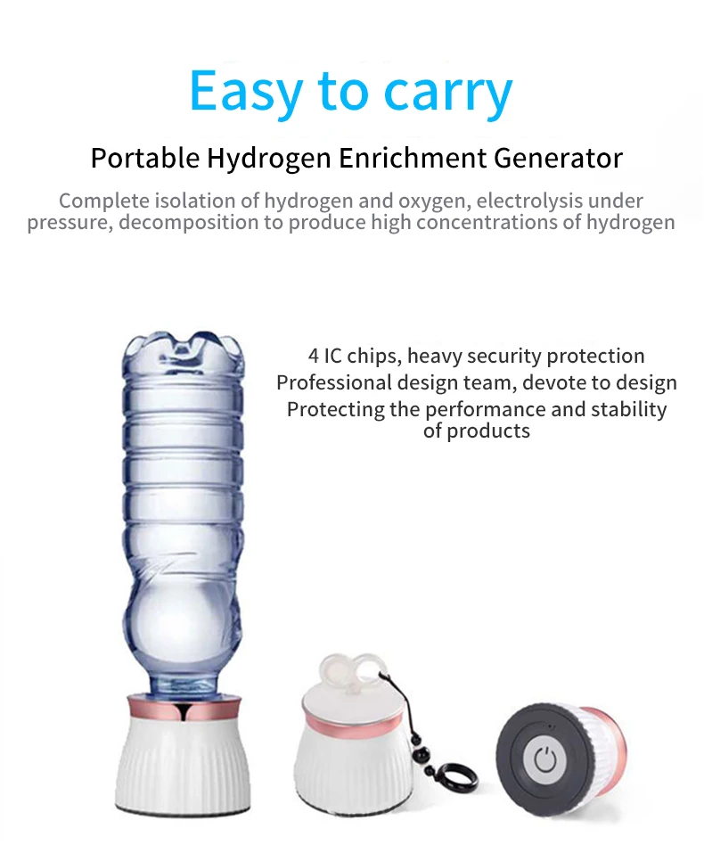 Description Picture 2 of itemYUNCHI Hydrogen Rich Water Generator Bottle DuPont N117 SPE/PEM Home Office Sports Hydrogen Generator H2 Lonizer With Adapter