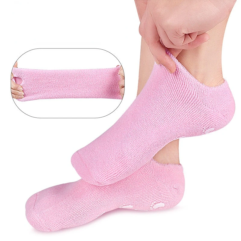 1Pair Reusable Spa Gel Socks & Gloves Moisturizing Whitening Exfoliating Velvet Smooth Beauty Hand Foot Care Silicone Socks beauty gel socks gloves