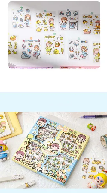 DraggmePartty Cute Girl Journal Sticker Gift Box Pet Kawaii Stationery  Scrapbooking Decoration Material Diary Phone Stickers 