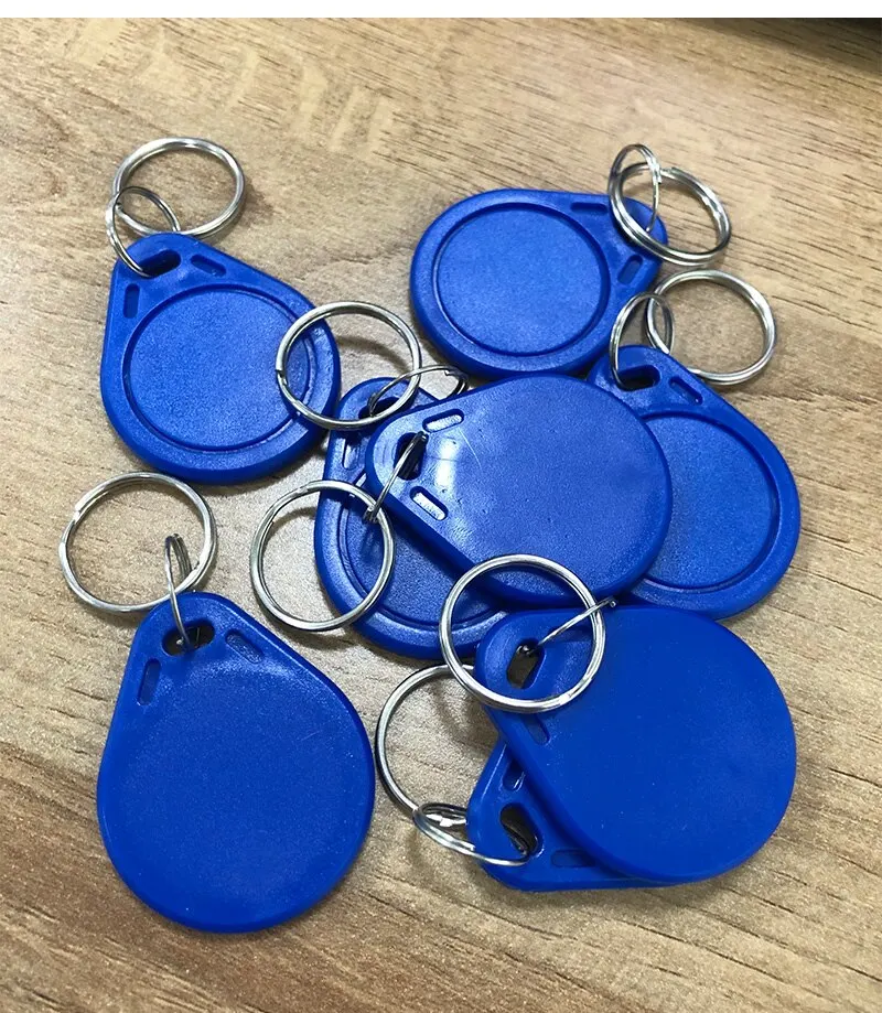 Blue 100pcs/pack RFID 13.56Mhz IC Keyfob Token Key Ring For Access Control Compatible with MIFARE Classic 1K Card
