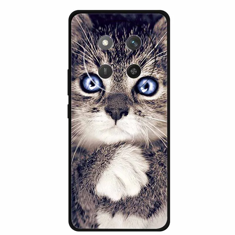 Cartoon Painted Soft Black Silicone Back Cover