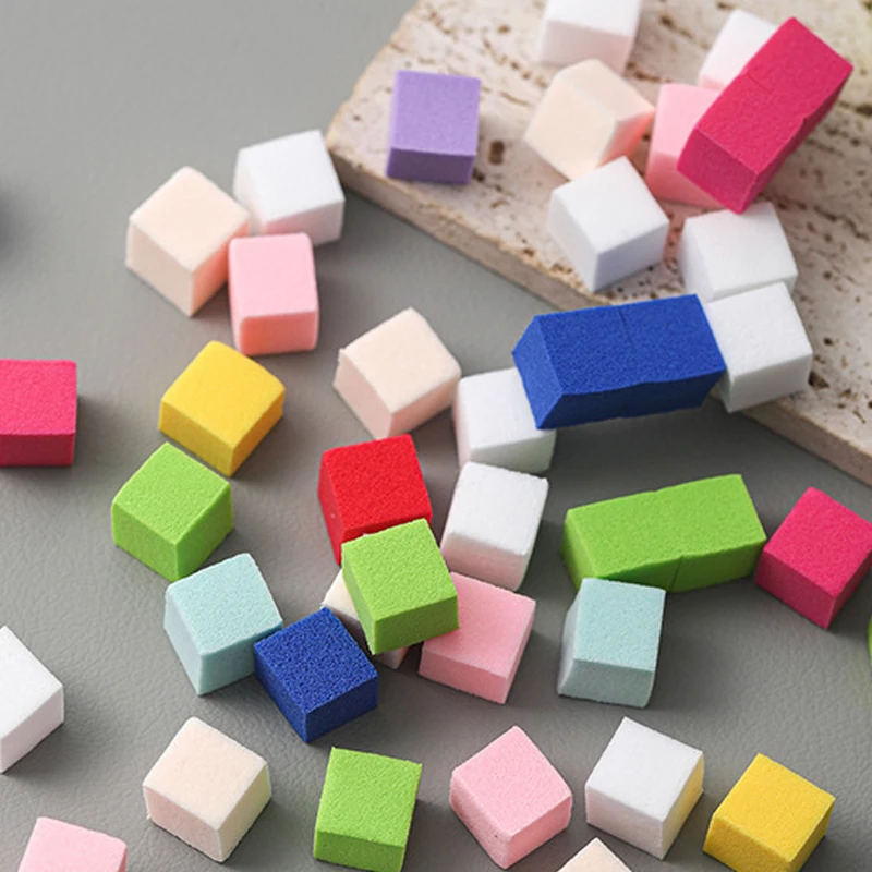 100/50Pcs Square Nail Art Sponge Set Gradient Nail Brushes Gel Polish DIY Design Nail Sponge Grab Pen Manicure Supplies Tools - 3