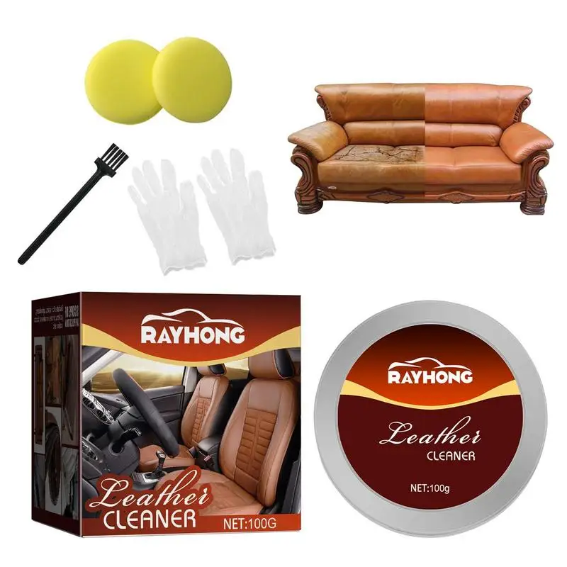Leather Cream Beeswax 100g Natural Leather Conditioner Caring Cleaner Supplies Furniture Car Seats Shoes Boots Bags leather cleaning cream leather care cream