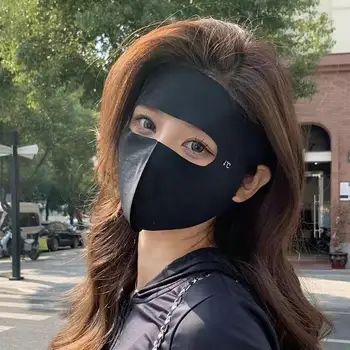 Maschera solare a pieno facciale Donna Protezione UV estiva Maschera per il viso Copertura avvolgente per esterni Maschera antipolvere per protezione solare riutilizzabile traspirante