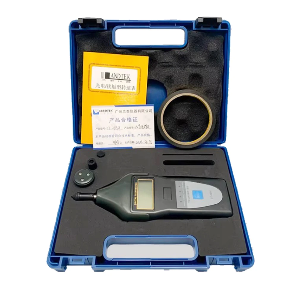 DT-2858 디지털 타코미터 광전식 타코미터 0.5r/min  99,999 r/min 속도, 라인 속도 또는 주파수 접촉식 타코미터