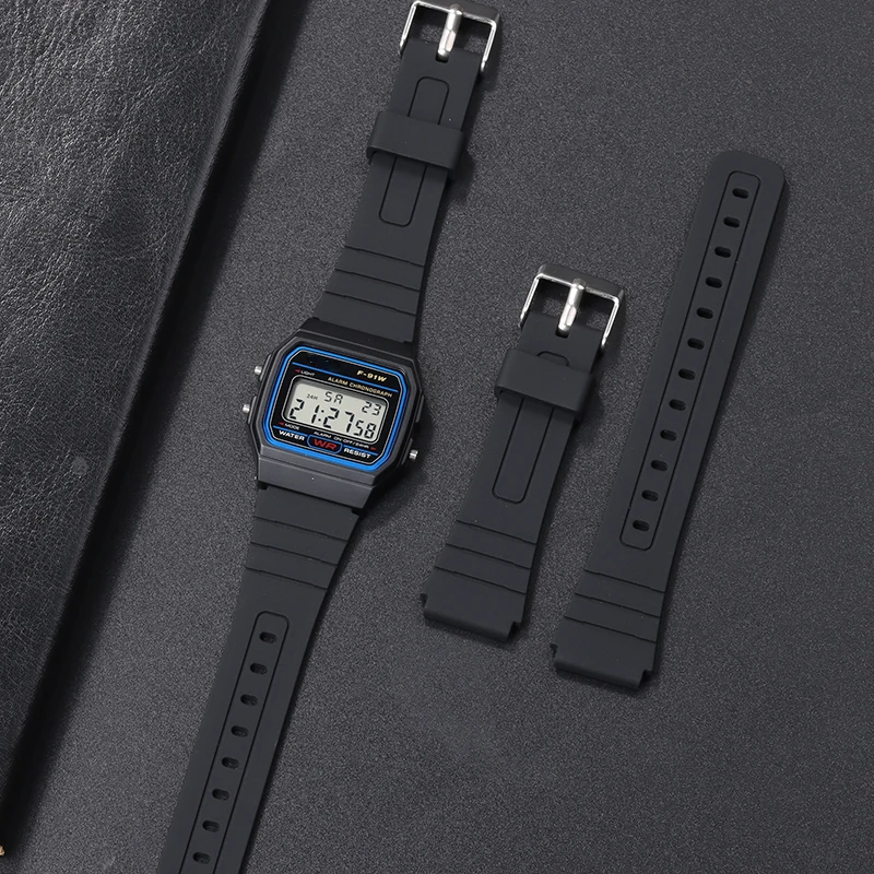 Silikon-Uhrenarmband aus weichem Gummi für Casio F91W F105/108/A158/168 SGW400 AE1200/1300 Sportarmband Uhrenzubehör – Detail 1