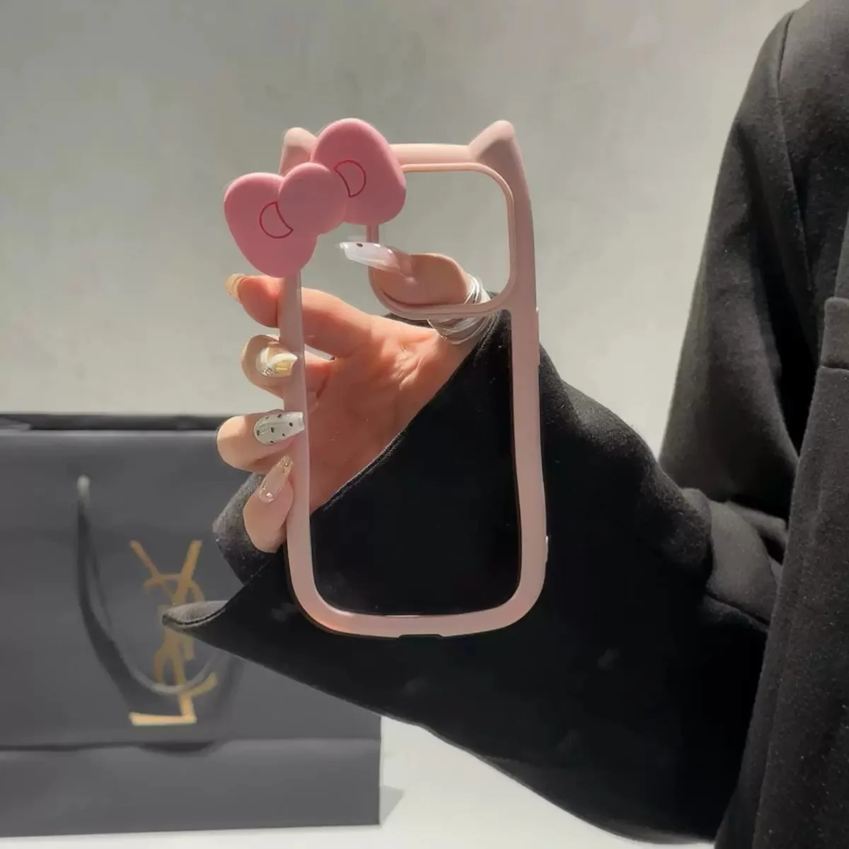3D Cat Ear & Bowknot Phone Case