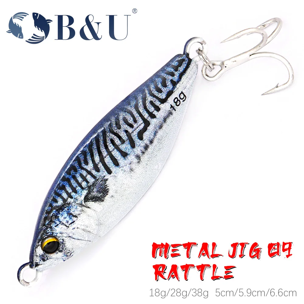 B&U Löffel Metall Jig Köder Spinner Sinking 3D Augenfarbe Laser Spinning Gear Locken Guss Angelgerät Klinge Haken Pesca VIB Köder