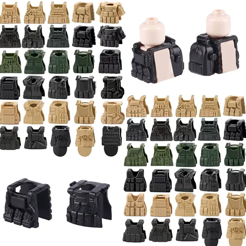 Tattiche Soldato Militare Gilet Borsa Building Blocks Swat Arma Figure Accessori Forze Speciali Tactical Body Armor Model Toys