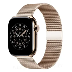 Elegant Milanese Loop Watch Strap - Stainless Steel Mesh Bracelet - 42 44 45 49 S11 - 46mm (Vintage gold 6)