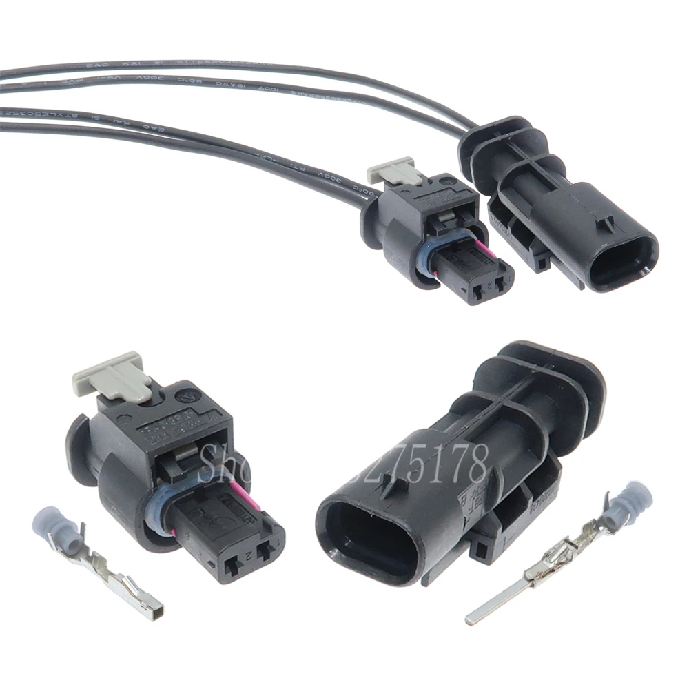 1 Set 2 Pin 1-1718643-1 1-1703498-4 4F0973702 1-1703498-3 Automobile Urea Mercury Sensor Nozzle Plug Cable Socket for VW BMW