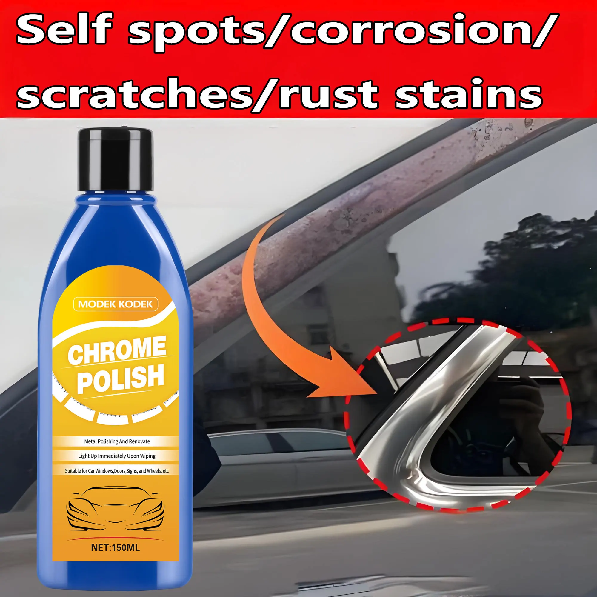 Modek Kodek Car Chrome Plating Set-Car Chrome Polishing Agent, Metal Polishing Frost, Electroplating Repairer, Renovation, Suitable for Aluminum Wheels, Bumpers, All Cars, Trucks and Motorcycles Plating