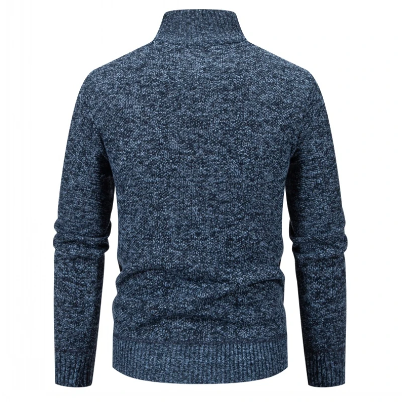 Men's Autumn and Winter Plus Stand-up Collar Zipper Knitted Cardigan Men's Colorful Jacket Trendy Fashion Warm Sweater Jacket 6