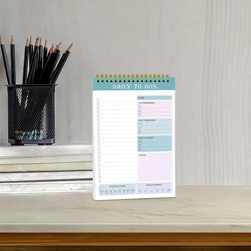 Undated Daily Planner Task Checklist Organizer Notepad
