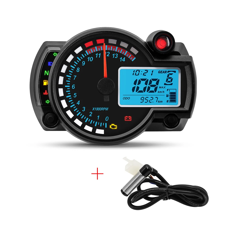 NEW Motorcycle Speedometer 7 Colors Moto Dashboard LCD Digital