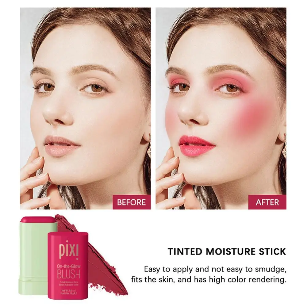Multi-function Blush Stick Easy Tinted Makeup Rouge Blusher Cream Waterproof Long Lasting Rendering Contour Makeup For Pixi blush stick