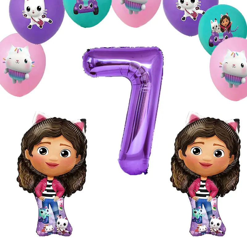 thumbnail image 1 of Decoraciones para fiestas de cumpleaños de muñecas de Gabbys, vajilla, manteles, fondo, vasos de papel, platos, globos de gato, regalos para niños, 1 of 5