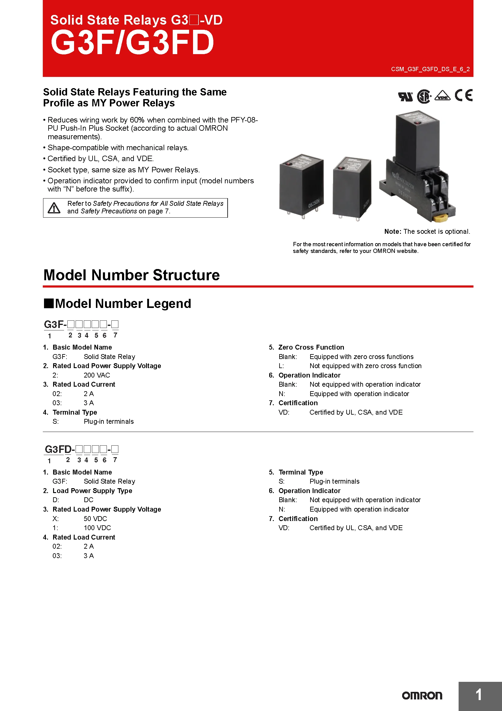 OMRON Solid-State-Relais G3FD-X03SN-VD Authentisches Original aus Japan G3F-203SN 102SN 203SLN 03S für den Elektronikmarkt – Detail 1
