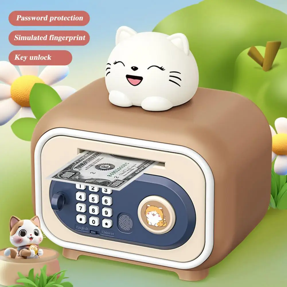 Kids Education Toy Electronic Piggy Bank for Kids with Fingerprint Unlock Capacity Money Saving Box Fun Style Toy for Boys Girls