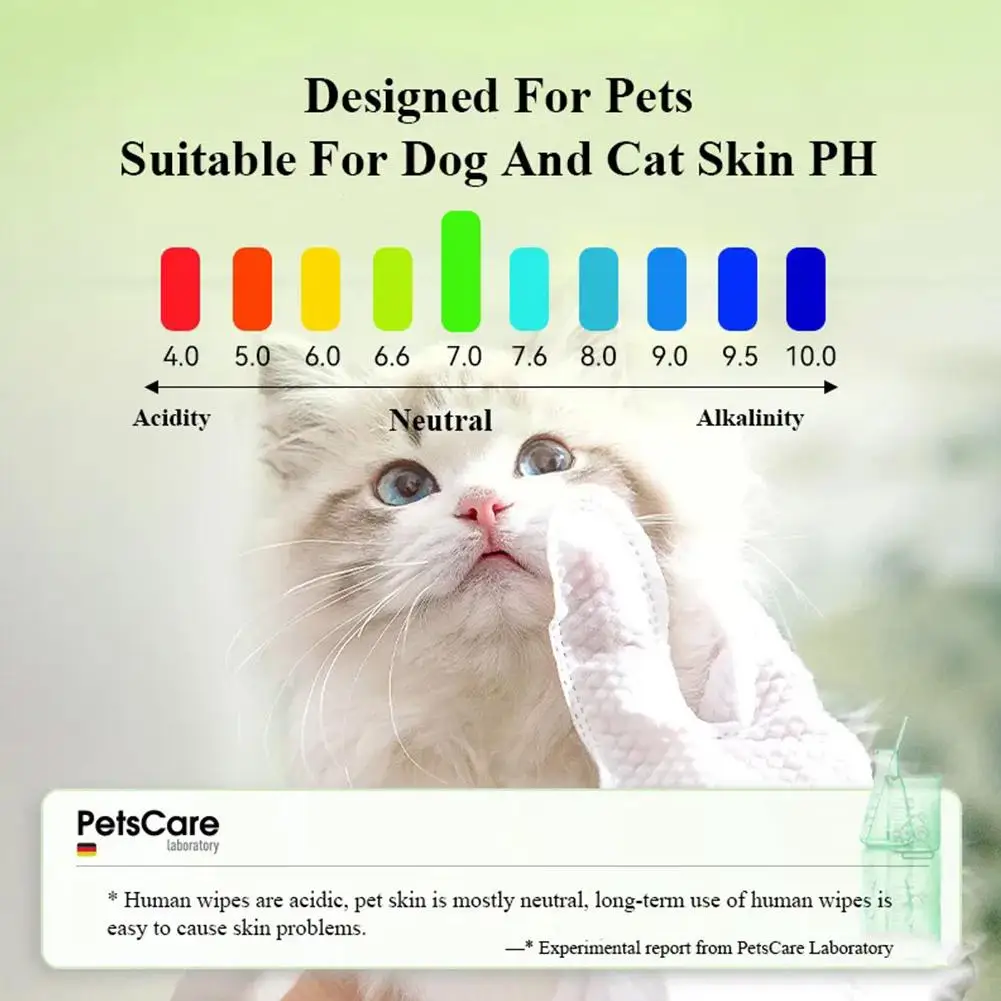 NEW High-end 6PCS Pet Wash Free Cleaning Gloves Pet Disposable Cleaning Gloves Stain Remover Dry Wet Wipes For CAT DOG