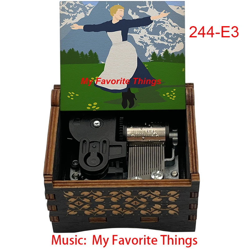 Charming Wooden Music Box with Famous Movie Melody