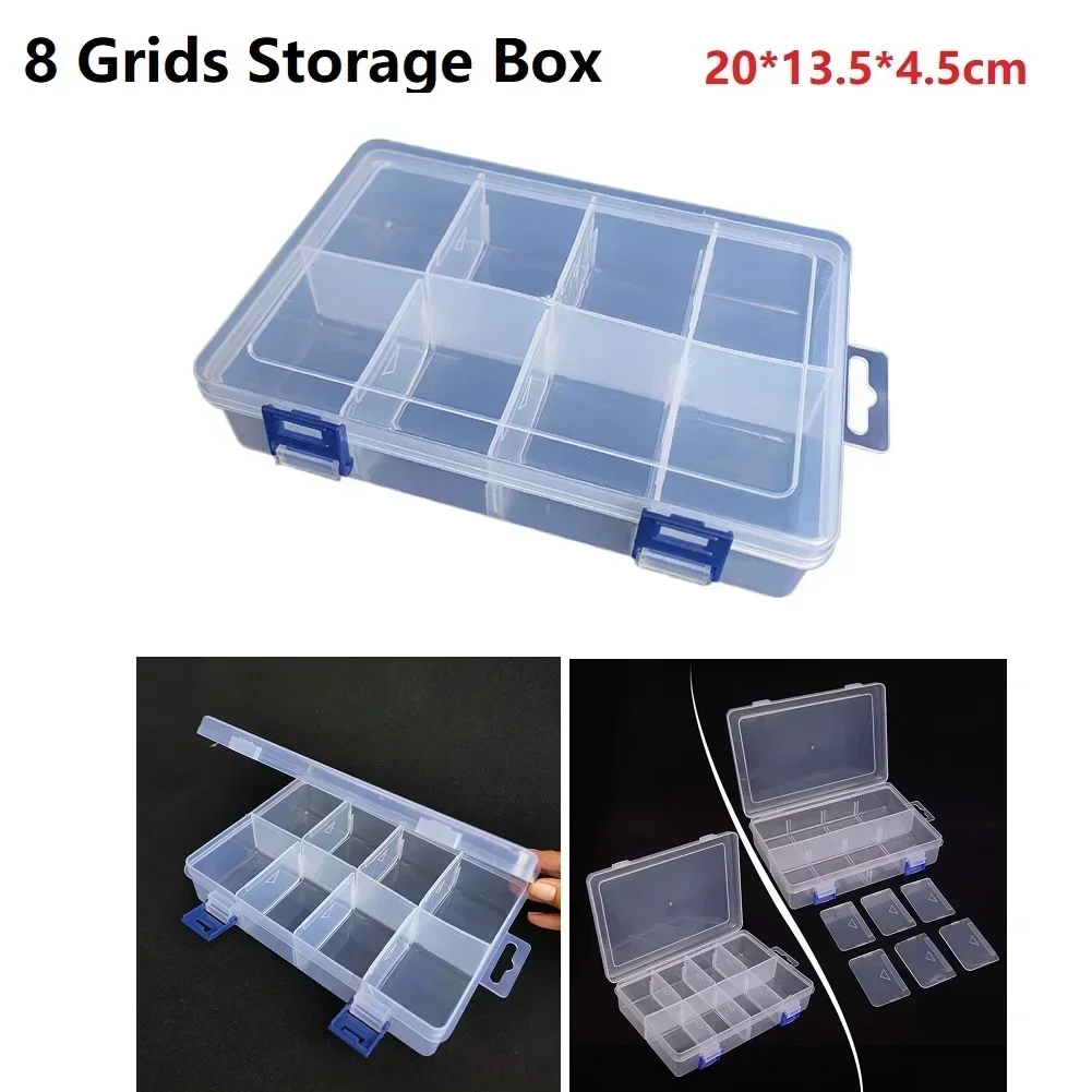20*13.5*4.5cm Adjustable 8 Grids Compartment Plastic Holder Case Organizer Storage Box Screw  Large Capacity Storage Box Tool 3