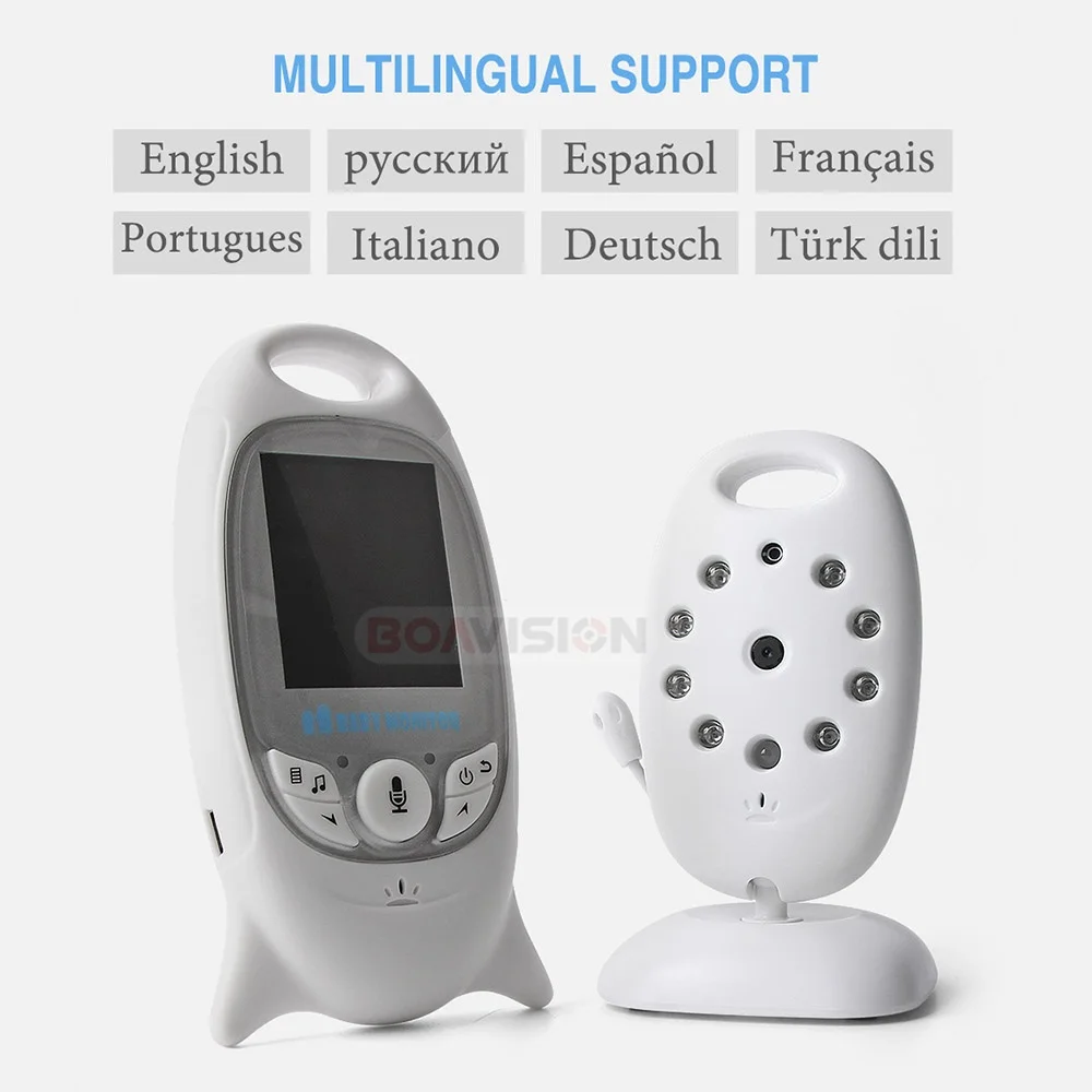 Video Baby Monitor VB601 Wireless 2.0'' LCD 2 Way Talk Night Vision Temperature Security Nanny Camera 8 Lullabies wireless baby monitor,video baby monitor