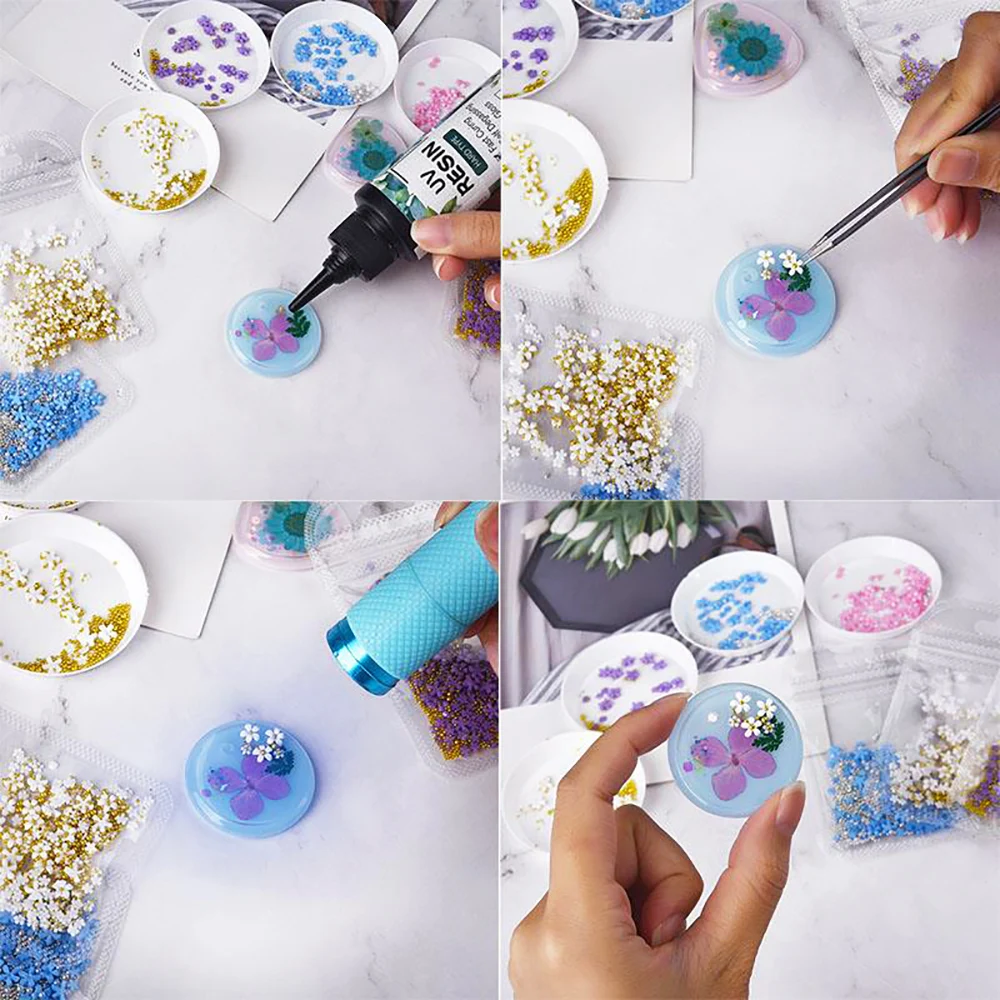 Jewelry Making Supplies Silicone Acrylic Flower Resin Filling