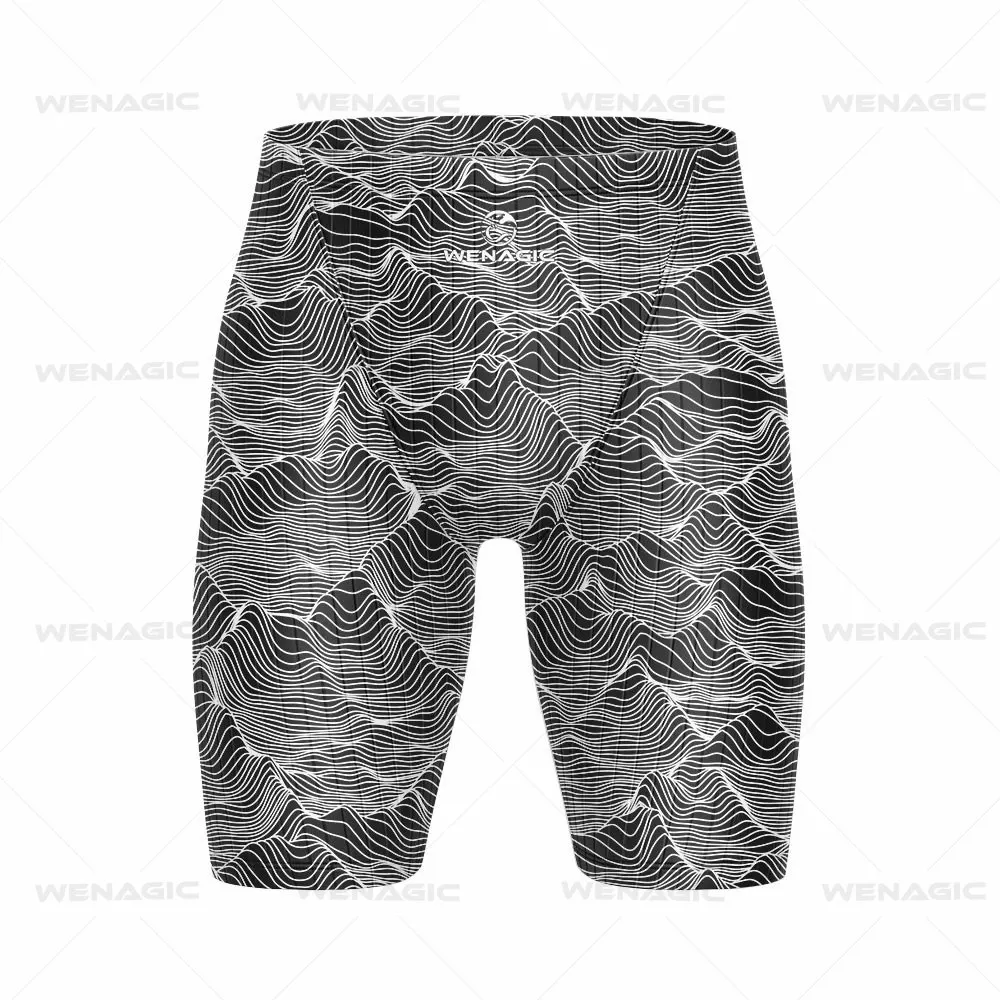 New Men Swim Jammer Swimming Trunks Professional Swim Surf Trunks Summer Beach Lycra Quick Dry Uv Protection Gym Tights Shorts