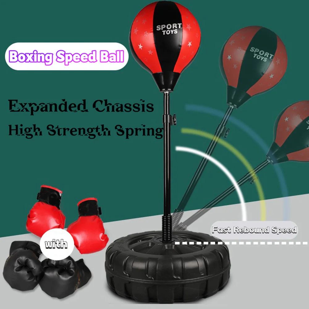Adjustable Child Fitness Boxing Sports Punching Bag PU Punch Pear Speed Ball Relaxed Boxing Punching Bag Speed Sports Toys