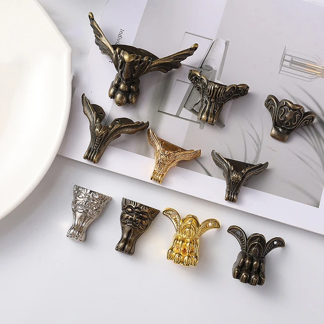 12 pièces Pied d'angle décoratif pour boîte à bijoux (4 x or, 4 x
