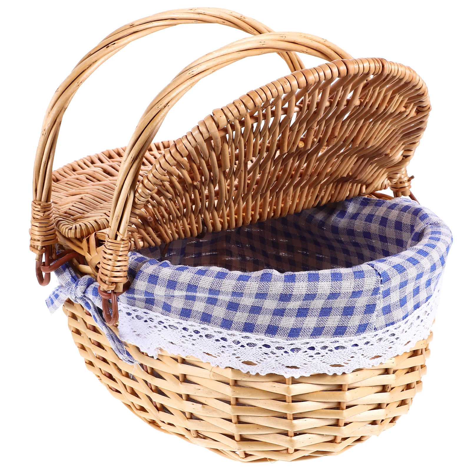Woven Rattan Storage Basket with H Baskets for Home Decor
