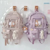 Sweet Cute Nylon Backpack for Women Classic Causal Designer Girl Backpack Bag Doll Pendant Fashion School Bag for Girl 1