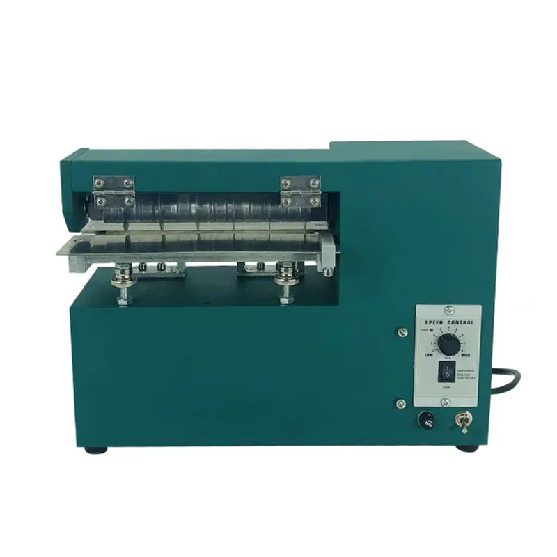 Small leather single head pedal electric cutting straight strip machine for making shoes, bags