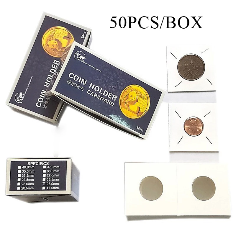 12 Specifications Square Cardboard Case Coin Album Collection Clip Flip Coin Holders Stamp Holder Cover Supplies Storage coin album