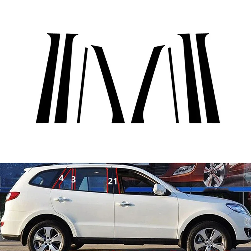 Car Pillar Posts Door Window Decoration Stickers for Hyundai Santa FE 2007-2012 car window stickers