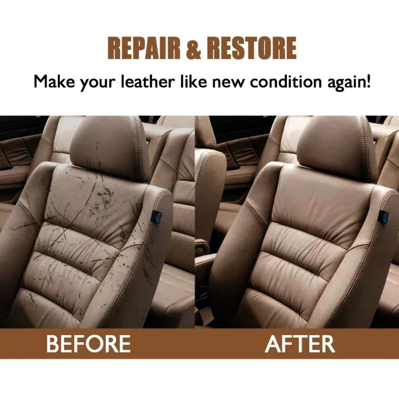 Car Leather Filler Repair Cream Vinyl Repair Filler Scratch Restoration Cracks Rips Liquid Skin Cleaner Car Accseeories leather repair gel