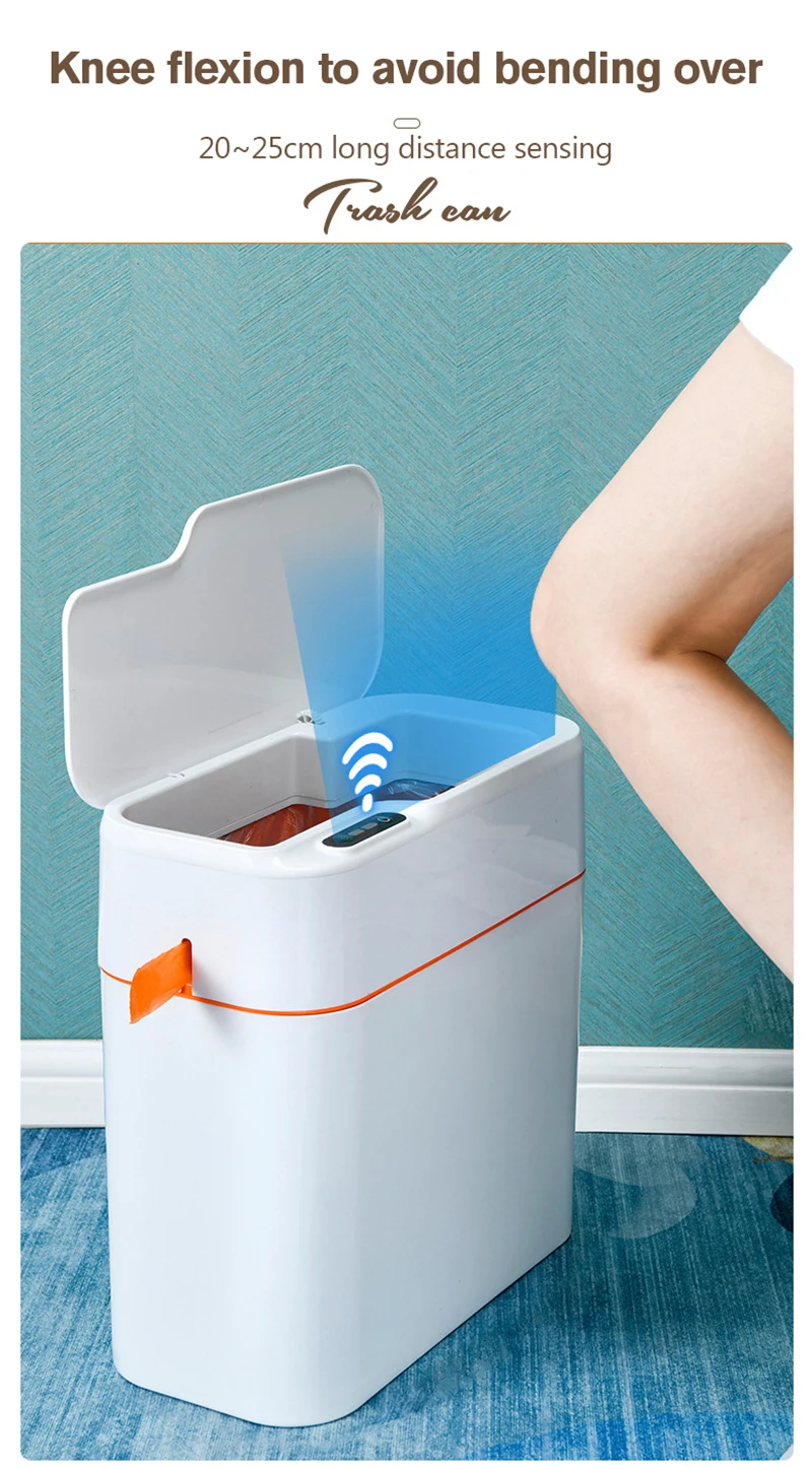 Smart sensor trash can with automatic sealing lid – 18l